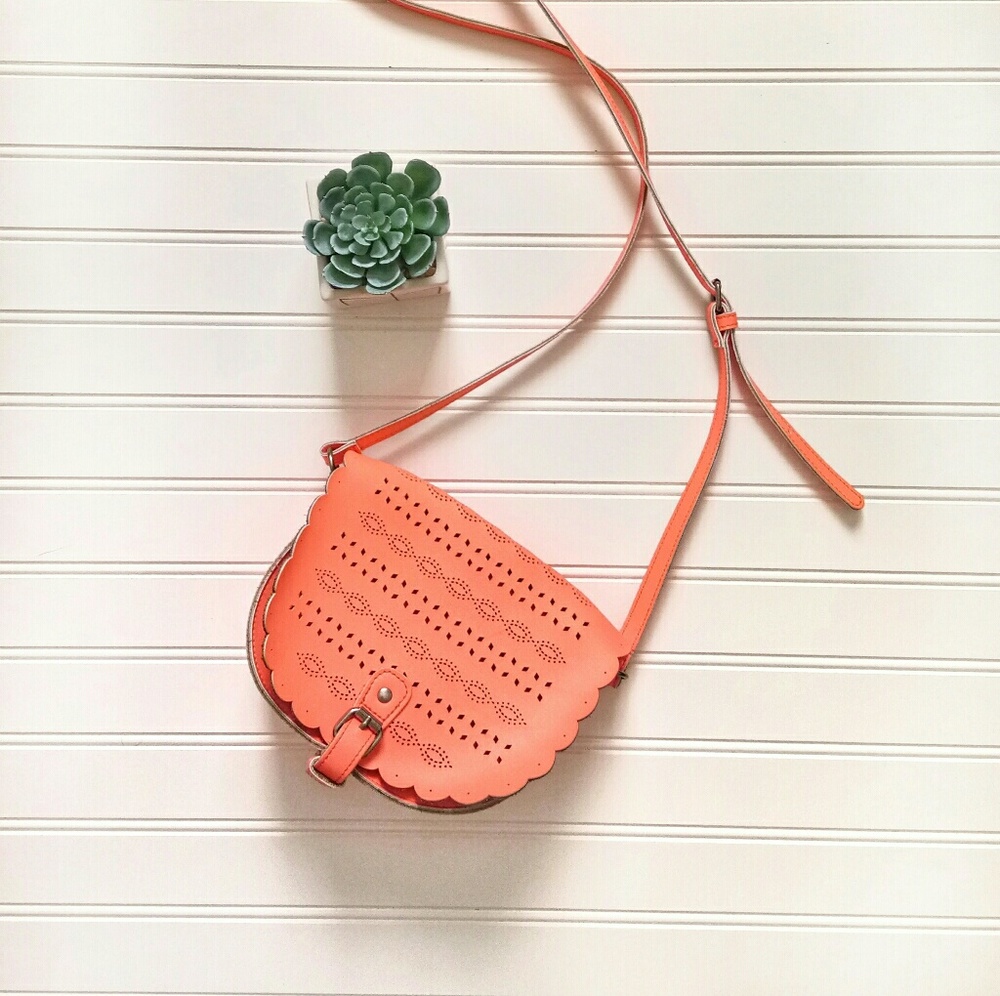 SALE • AEO• Neon Orange Crossbody Bag - Picture 1 of 8